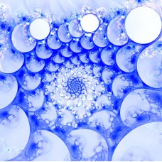 FRACTAL ART DESIGN GREETING CARD Blues Bubbles